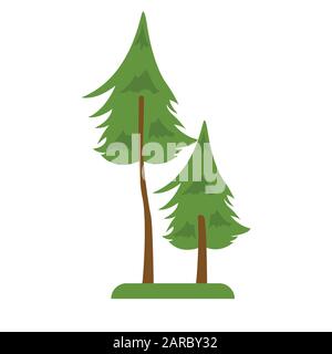 Pinienbaum, Wald. Cartoon-Vektor-Illustration Stock Vektor