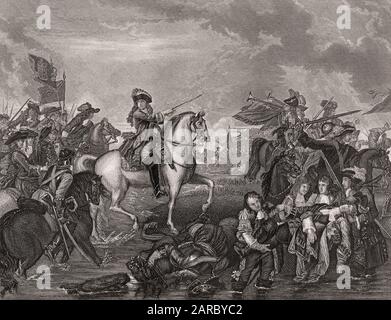 König James II. In der Schlacht am Boyne, 1690 Stockfoto