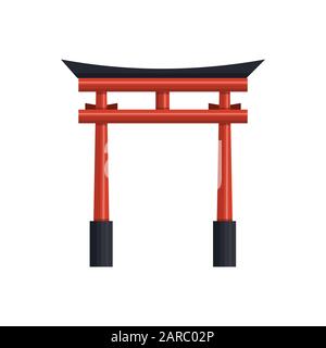 Japanisches Torii-Tor. Vektorgrafiken Stock Vektor