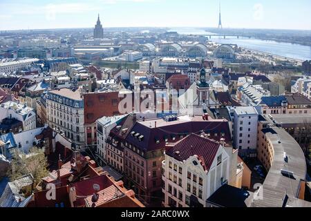 Blick auf die Altstadt von Riga Stockfoto