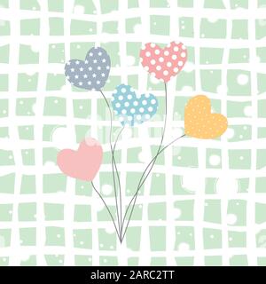 Ballons in Herzform in verschiedenen Farben. Vector Illustration Stock Vektor