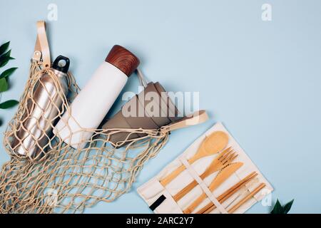 Gruppe von Null Abfall Produkte. Flach Stil. Stockfoto