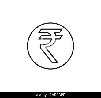 Indien, Rupie Symbol. Vector Illustration, flache Bauweise Stock Vektor