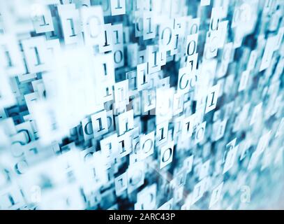 3D-Binärcode - digitales Technologiekonzept Stockfoto
