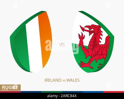 Irland V Wales Rugby Match, Rugby-Turniere Icon. Vektorvorlage. Stock Vektor