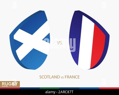 Schottland/Frankreich Rugby Match, Rugbyturniere Icon. Vektorvorlage. Stock Vektor