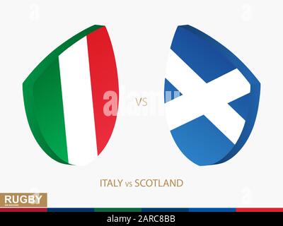 Italien gegen Schottland Rugby Match, Rugby-Turniere Icon. Vektorvorlage. Stock Vektor