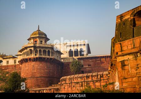 Details zum Agra Fort Stockfoto