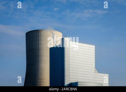 Datteln, Ruhrgebiet, Nordrhein-Westfalen, Deutschland - Datteln 4-Kraftwerk, Uniper Steinkohlekraftwerk. Datteln, Ruhrgebiet, Nordrhein-West Stockfoto