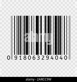 Strichcode-Vektor-Flachsymbol. Barcode-Zeichen. Symbol für dünne Linie. Stock Vektor