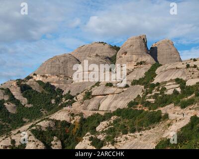 Berühmte Berge der Monserrat Range in Spanien Stockfoto