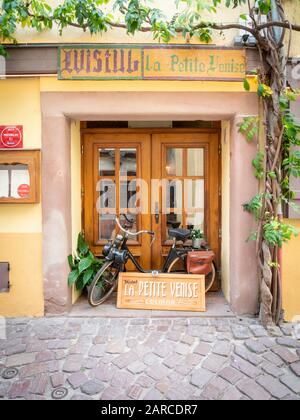 Petite Venise, oder Little venice Winstub, Restaurant und Café im französischen Colmar Alsace Stockfoto