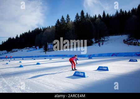 Molly Jefferies (16) von Team GB im Cross-Country Skiing Damen 5 km Classic während der Jugend-Olympioniken von Lausanne 2020 am 21. Januar 2020. Stockfoto