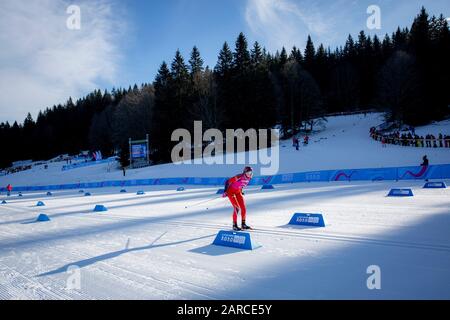 Molly Jefferies (16) von Team GB im Cross-Country Skiing Damen 5 km Classic während der Jugend-Olympioniken von Lausanne 2020 am 21. Januar 2020. Stockfoto