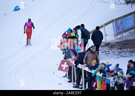 Molly Jefferies (16) von Team GB im Cross-Country Skiing Damen 5 km Classic während der Jugend-Olympioniken von Lausanne 2020 am 21. Januar 2020. Stockfoto