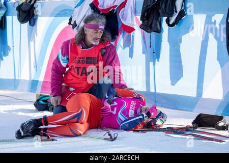 Molly Jefferies (16) von Team GB im Cross-Country Skiing Damen 5 km Classic während der Jugend-Olympioniken von Lausanne 2020 am 21. Januar 2020. Stockfoto