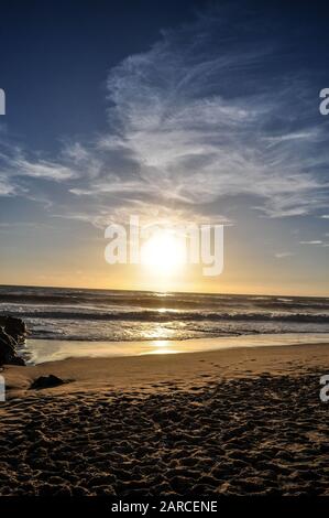 Sonnenuntergang am Meer, Lacanau-Ozean Stockfoto