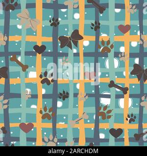 Nahtlose Dog Paw Muster. Vector Illustration Stock Vektor