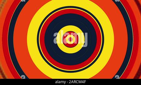 Bunter Rundtunnel mit radialen Streifen, computergeneriert. 3D-Rendering des abstrakten Hintergrunds des Übergangs Stockfoto