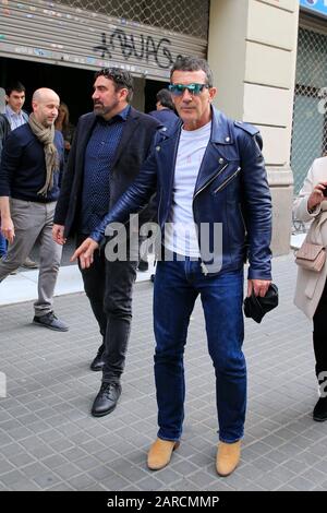 27h Jan, ANTONIO BANDERAS und PABLO PUYOL präsentieren in Barcelona das Musical A CHORUS LINE am Teatre Tivoli Stockfoto