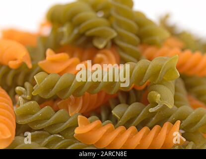 Bunte Pasta in Nahaufnahme Stockfoto