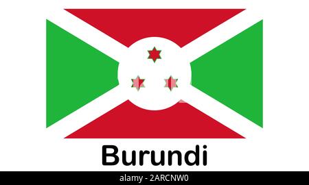 Ursprüngliche und einfache Burundi Flagge in den offiziellen Farben und Proportionen richtig isoliert Stock Vektor