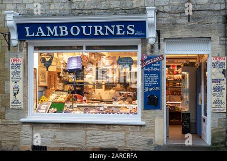 Lambournes Familie Metzger Stow-Shop auf der würde, Cotswolds, Gloucestershire, England Stockfoto