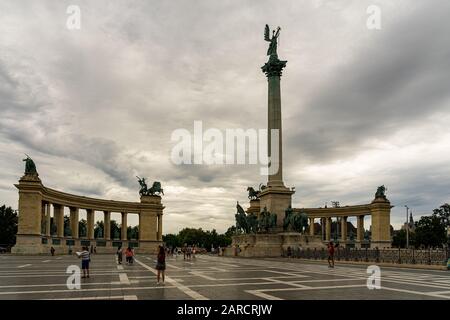 Heldenplatz in Budapest, Ungarn Stockfoto