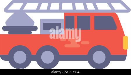 Feuerwehrautodesign, Notfallrettung Rettungsdienst 911 Gefahr helfen Sicherheit und Hilfe Thema Vektor-Illustration Stock Vektor