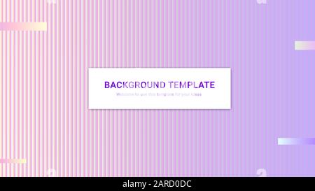 Auffällige vertikale Gradientenlinien Schablonenhintergrund mit Textblock, violett grau rosa Farben modern für Web, Karten, Design Stock Vektor