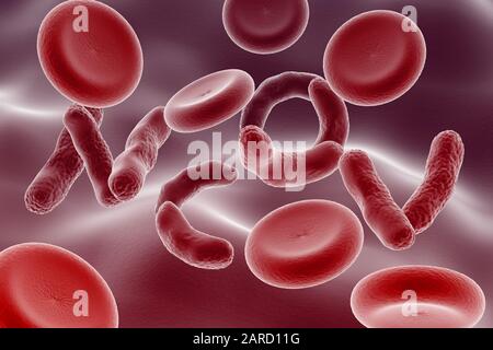 Das Wort nCoV besteht aus Coronaviren innerhalb der Arterie, 3D-Rendering. Stockfoto