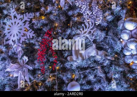 Schöne Shape-Lichter im weihnachtsbaum Stockfoto