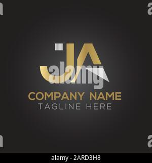 Vektor-Vorlage für das Design von JA-Logos. Erste Darstellung Des Ja-Vektors In Linked Letter Design Stock Vektor