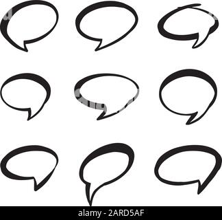 Eine Sammlung Leerer Cartoon Speech Bubble Vectors Stock Vektor