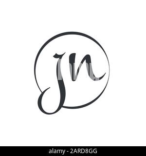 Vektor-Vorlage für das Design von Letter JN-Logos. Erste Darstellung Des Jn-Vektors In Linked Letter Design Stock Vektor