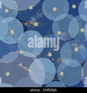 Hand gezeichneten Unterwasserwelt. Vector Illustration Stock Vektor