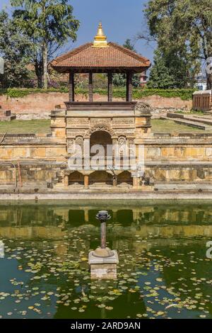 Bhandarkhal Wassertank in der historischen Stadt Patan, Nepal Stockfoto