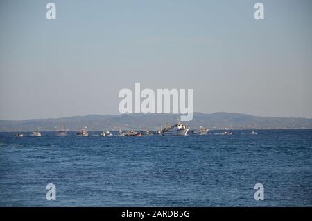 Ein Blick auf Portoscuso, Sardinien Stockfoto