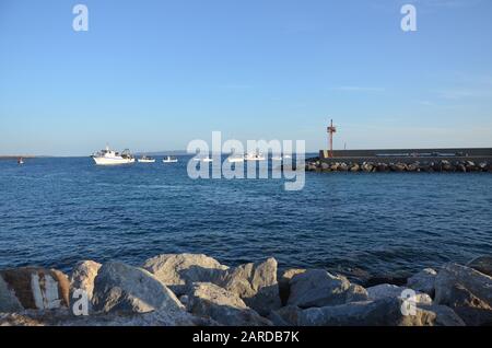 Ein Blick auf Portoscuso, Sardinien Stockfoto