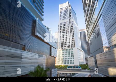 Blick von der Brickell City Centre Einkaufszentrum in der Innenstadt von Miami, Miami, Florida, Vereinigte Staaten von Amerika, Nordamerika Stockfoto