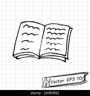 Stil der Kinderzeichnung. Zeichnung von Doodle auf einem Notizbuchblatt. Notizbuch Stock Vektor