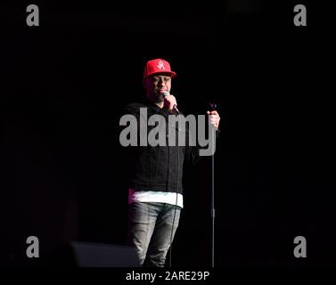 Januar 2020, Norfolk, Virginia, USA: Jo KOY bringt die Lachen am 24. Januar 2020 in Die Chartway Arena an Der Old Dominion University, Norfolk, Virginia. Foto Â© Jeff Moore (Credit Image: © Jeff Moore/ZUMA Wire) Stockfoto