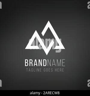 Designdreieck, Aufmaßpfeile nach oben und unten Logo-Vektorvorlage. Kann als Corporate Identity für Bauwesen, Fabriken, Kommunikation, Elektro verwendet werden Stock Vektor