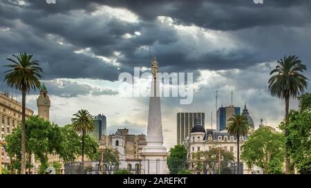 Plaza de Mayo (Mai-Platz), der wichtigste Grundstandort von Buenos Aires, Argentinien. Es war der Schauplatz der folgenschwersten Ereignisse in Argentinien Stockfoto