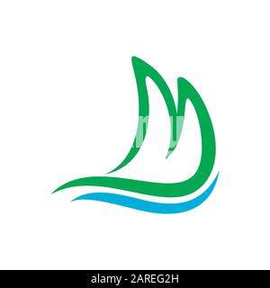 Mountain Shore Ocean Wave Initial M Lettermark Vector Symbol Graphic Logo Icon Design Template Stock Vektor