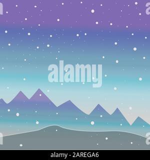 Verschneite Landschaft. Vector Illustration. Gemütliche Winter Akzent. Stock Vektor