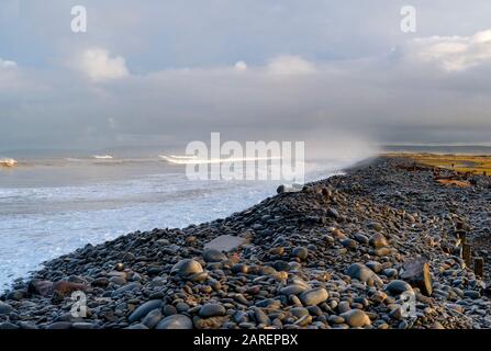 The Pebbbleridge, Westward Ho!, North Devon, Großbritannien Stockfoto