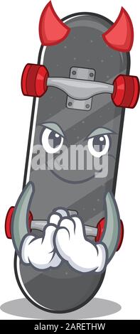 Devil Skateboard Cartoon im Charakterdesign Stock Vektor