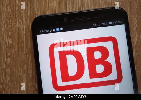 Logo der Deutschen Bahn auf einem modernen Smartphone Stockfoto