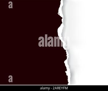 Hintergrund des Papiers mit schwarzen Rip-Rippen. Abbildung: Schwarz geripptes Papier mit Platz für Ihr Bild oder Ihren Text. Vektor verfügbar. Stock Vektor